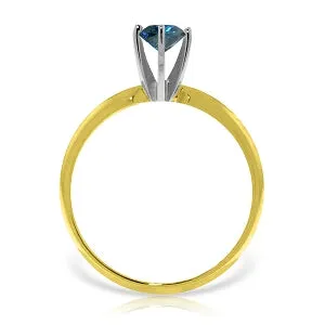 0.5 Carat 14K Solid Yellow Gold Solitaire Ring 0.50 Carat Natural Blue Diamond