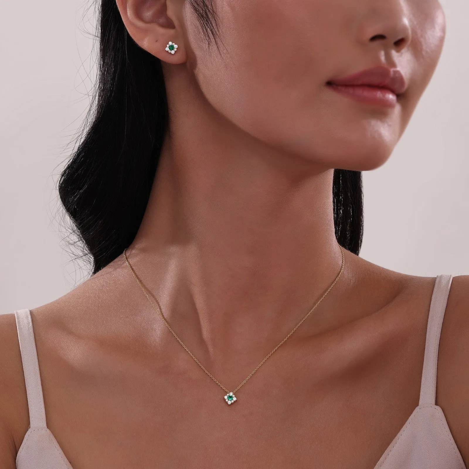 0.54 CTW Halo Stud Earrings E0596CRP00
