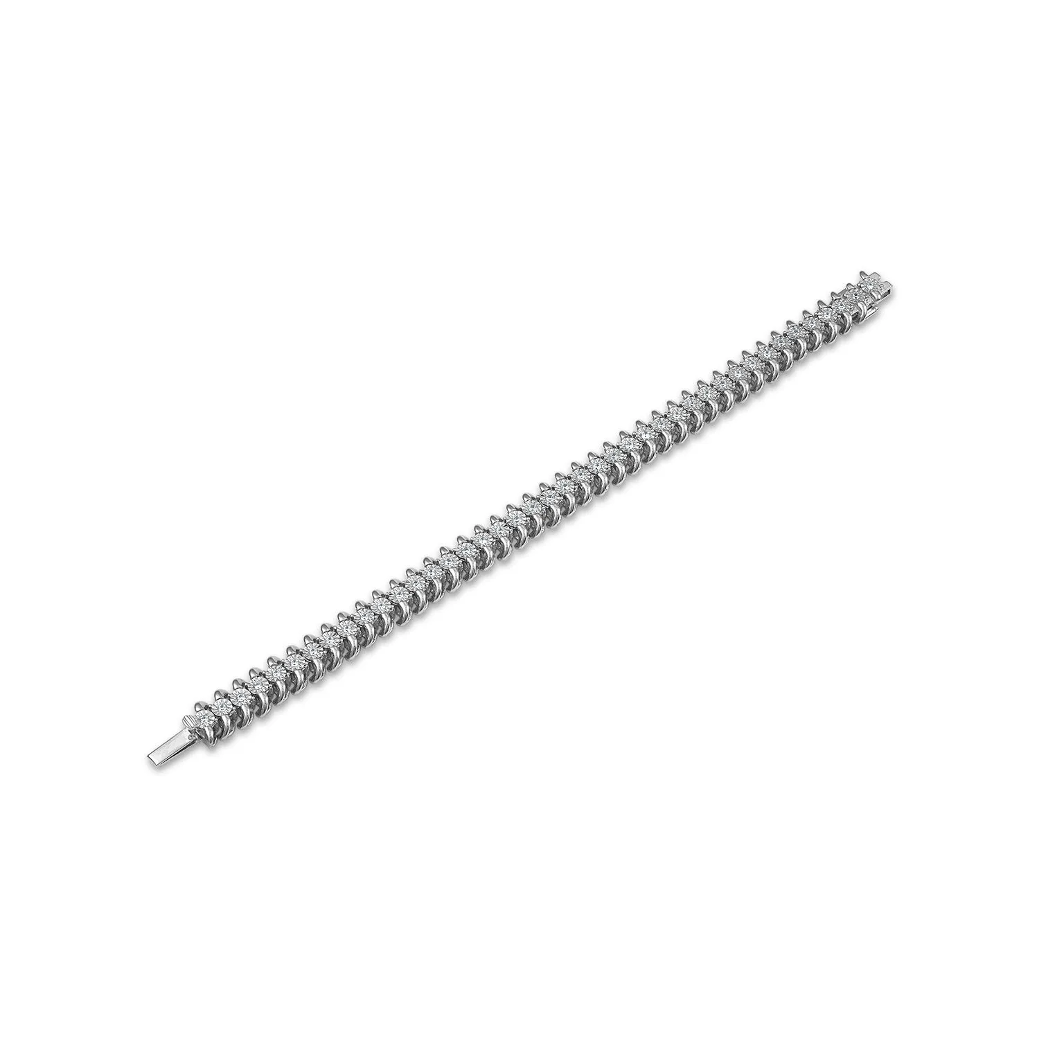 1 CTW Diamond 7.5-inch Tennis Bracelet in Sterling Silver