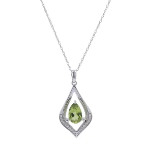 10K Pear Cut Gemstone Center Pendant<p><strong>More Colors Available</p></strong>