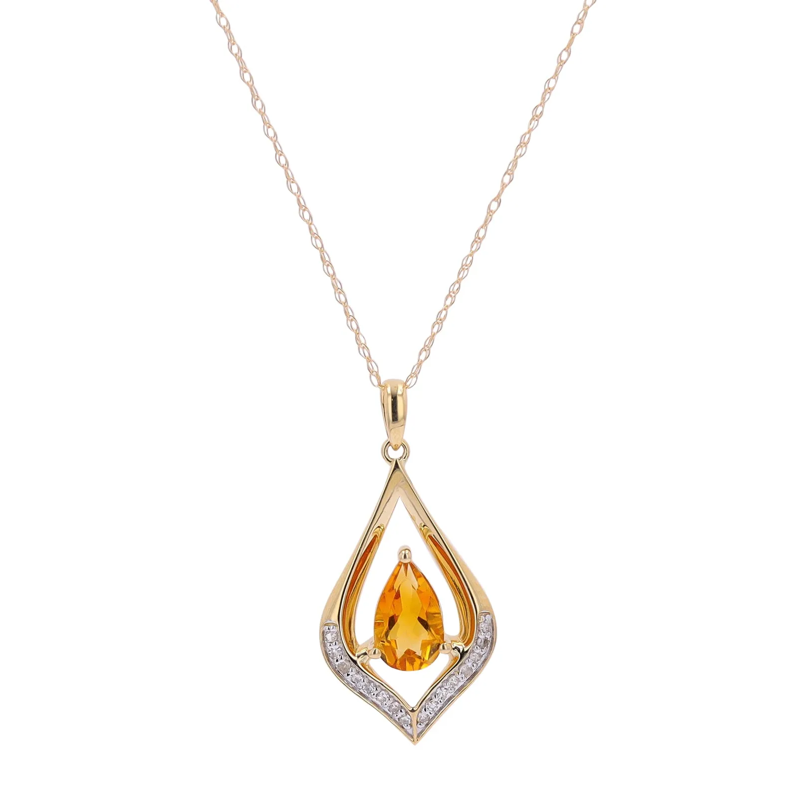 10K Pear Cut Gemstone Center Pendant<p><strong>More Colors Available</p></strong>