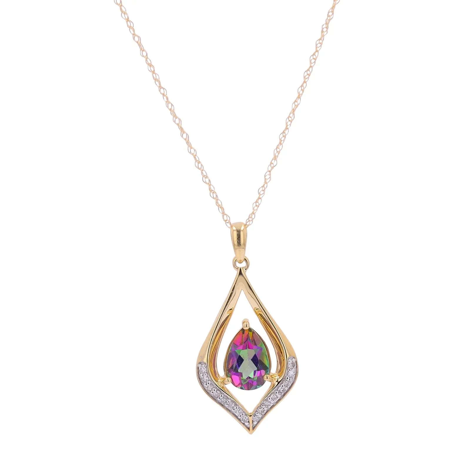 10K Pear Cut Gemstone Center Pendant<p><strong>More Colors Available</p></strong>