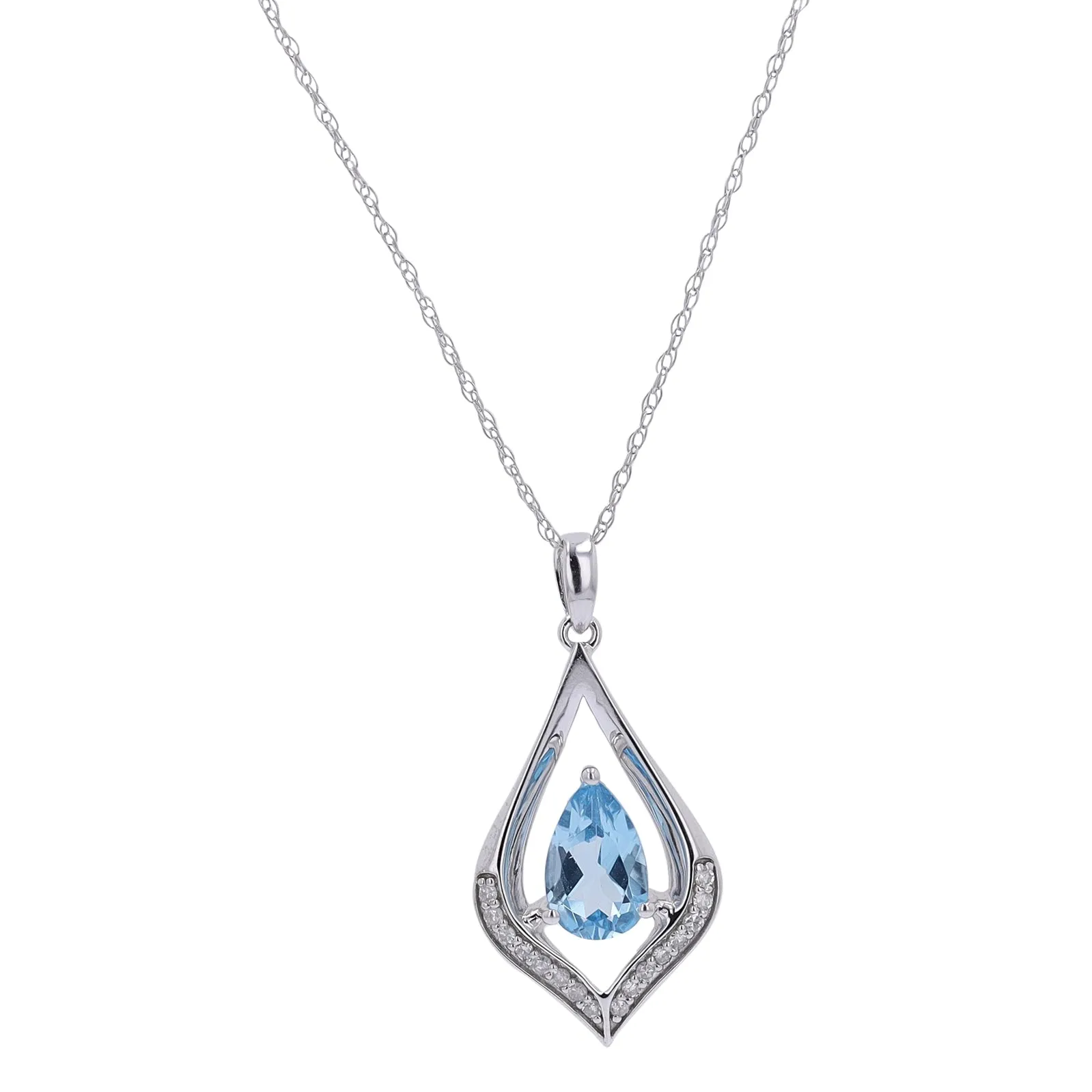 10K Pear Cut Gemstone Center Pendant<p><strong>More Colors Available</p></strong>