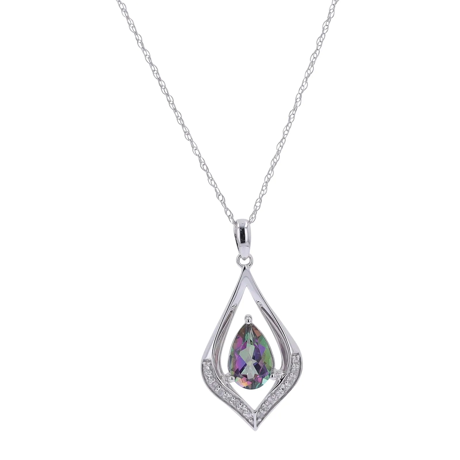 10K Pear Cut Gemstone Center Pendant<p><strong>More Colors Available</p></strong>
