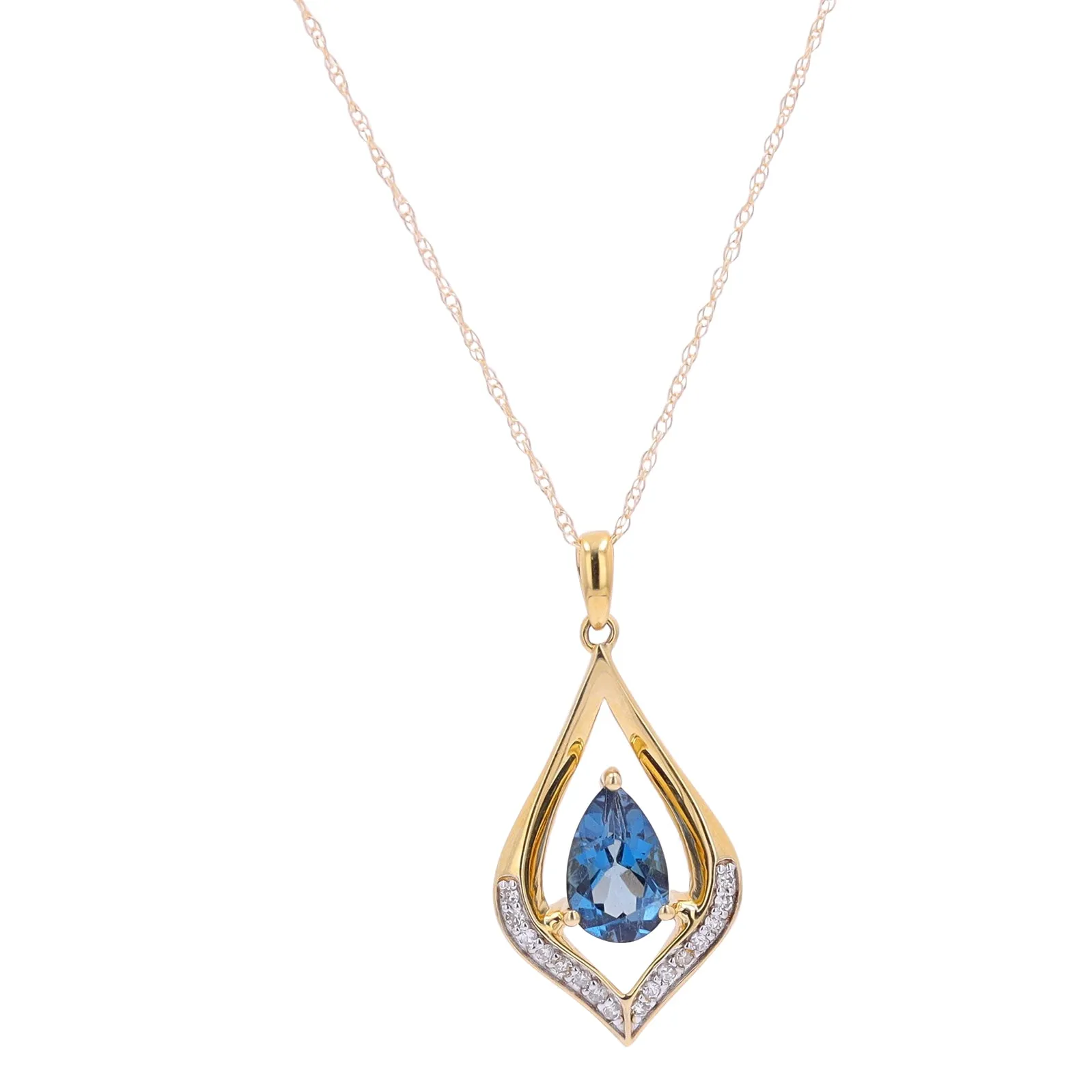 10K Pear Cut Gemstone Center Pendant<p><strong>More Colors Available</p></strong>