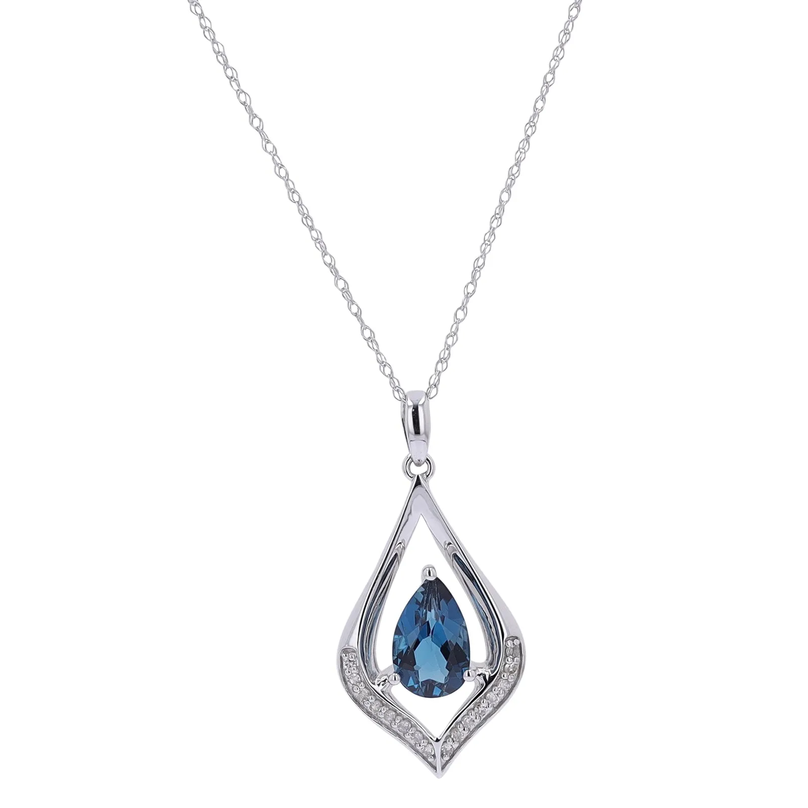 10K Pear Cut Gemstone Center Pendant<p><strong>More Colors Available</p></strong>