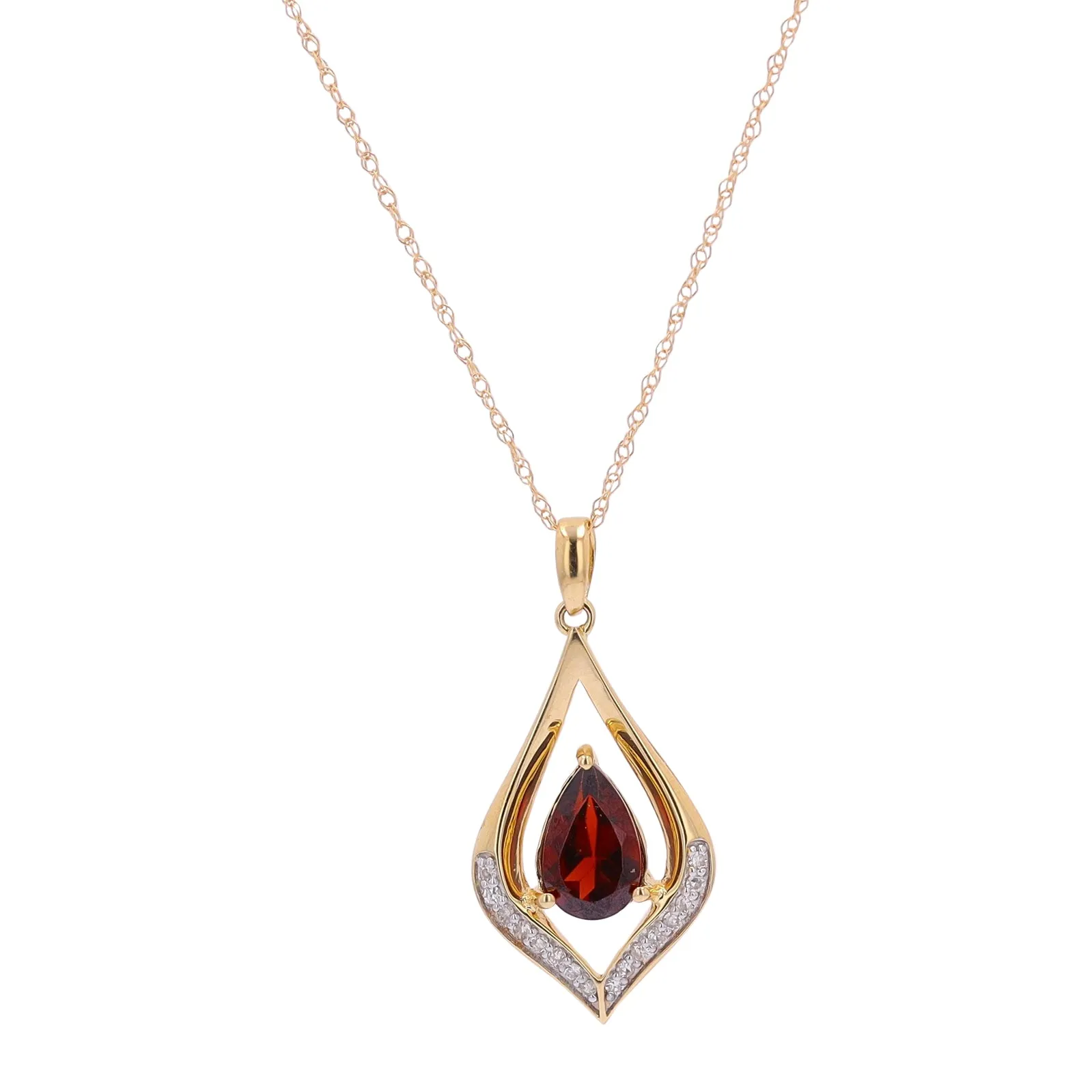 10K Pear Cut Gemstone Center Pendant<p><strong>More Colors Available</p></strong>