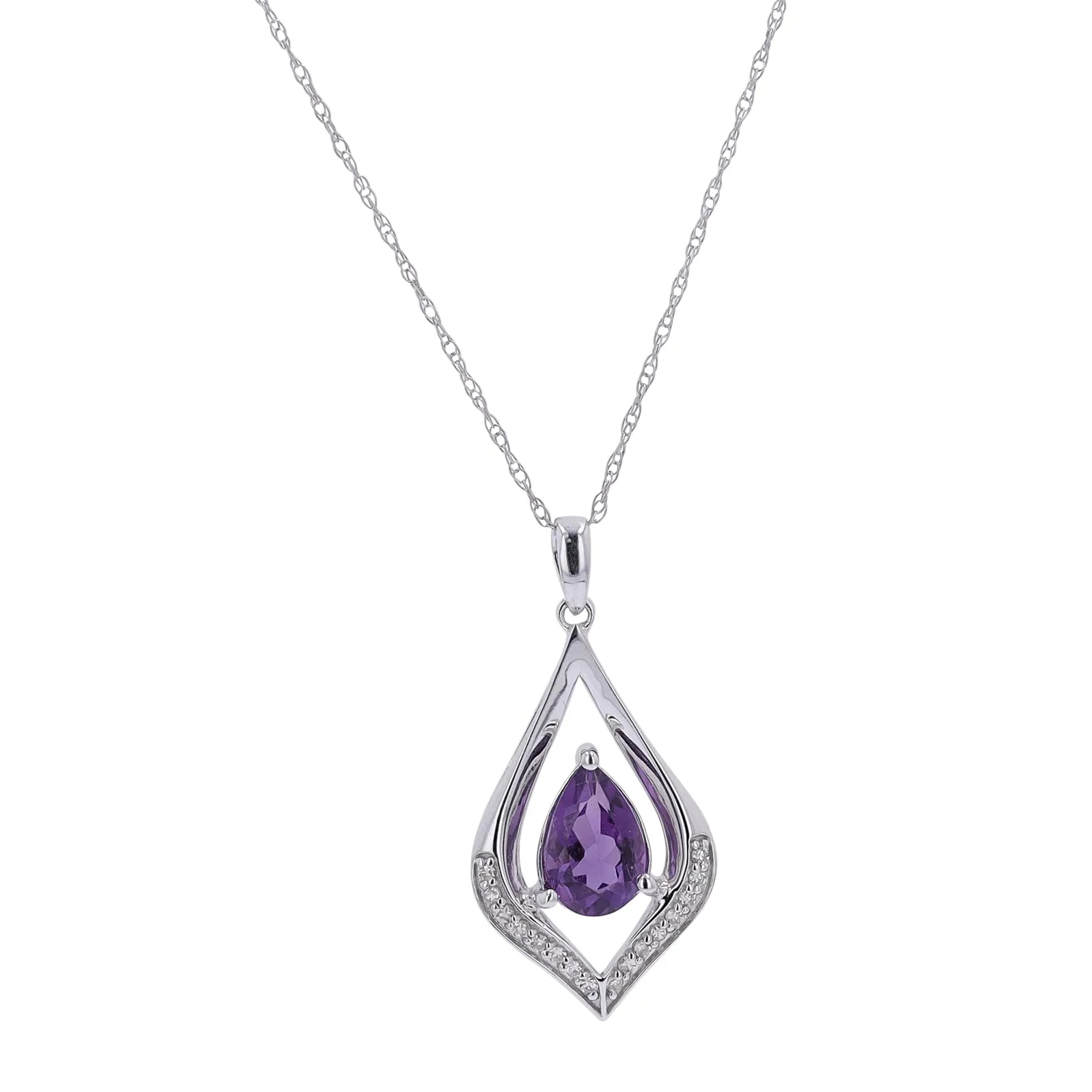 10K Pear Cut Gemstone Center Pendant<p><strong>More Colors Available</p></strong>