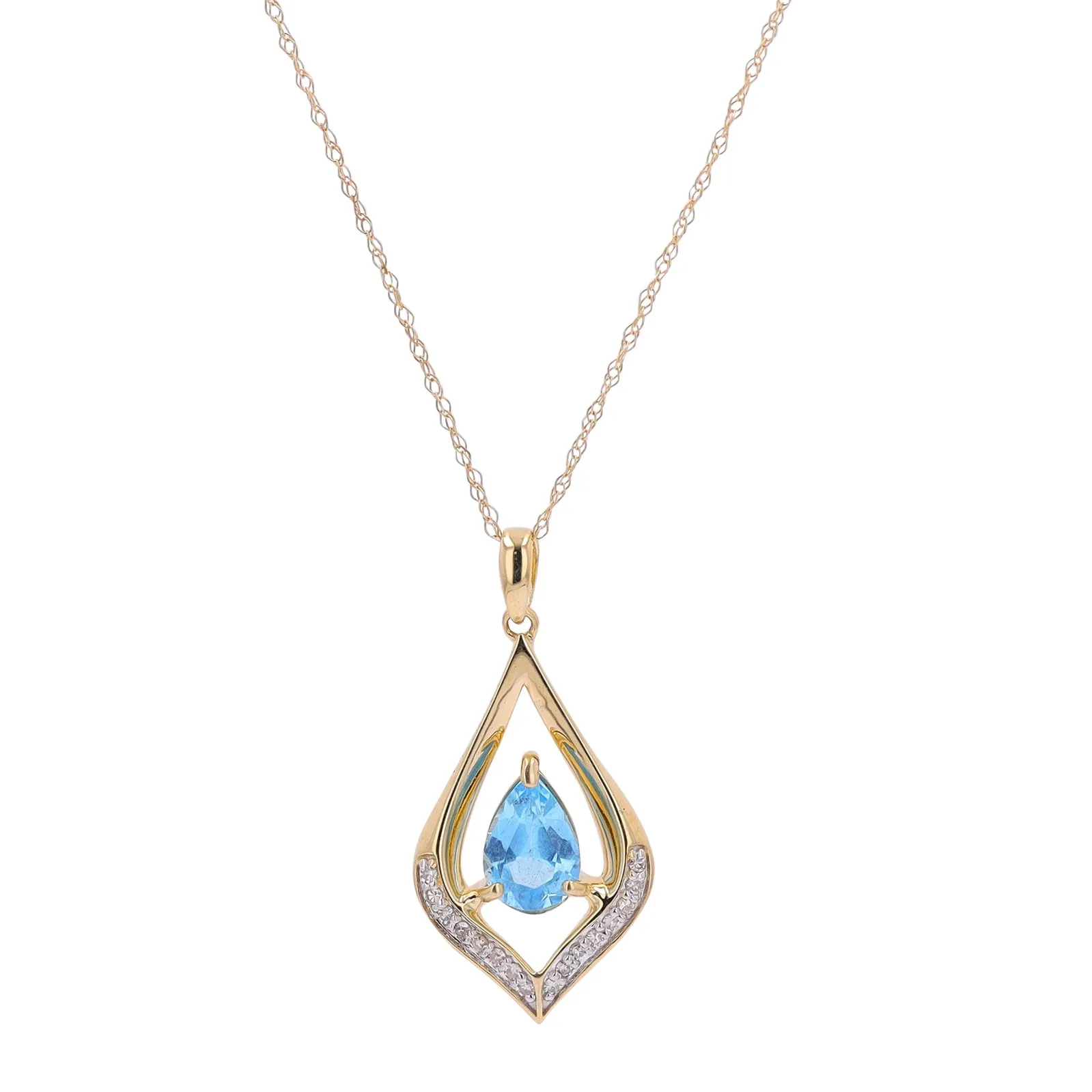 10K Pear Cut Gemstone Center Pendant<p><strong>More Colors Available</p></strong>