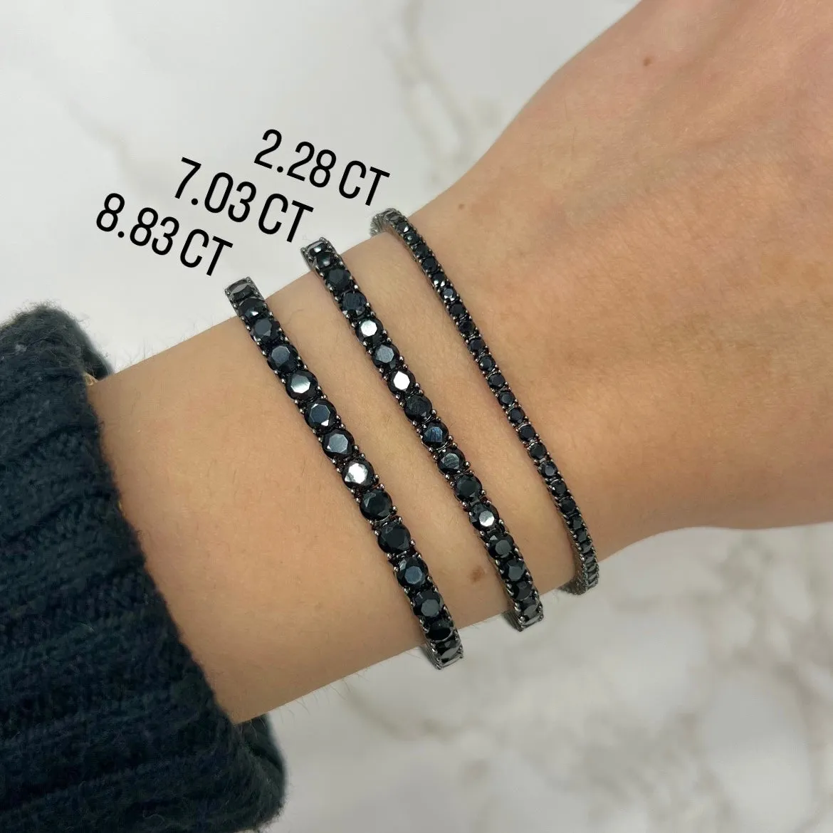 14K BLACK GOLD 8.83 CT BLACK DIAMOND DYLAN TENNIS BRACELET
