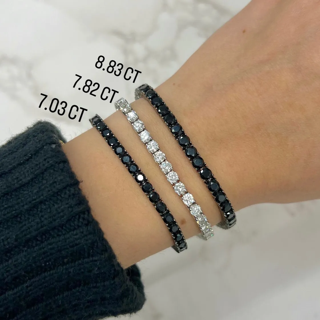 14K BLACK GOLD 8.83 CT BLACK DIAMOND DYLAN TENNIS BRACELET