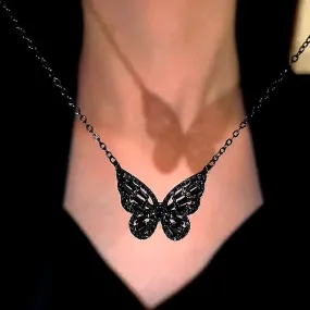 14K Gold-Plated Luxury Black Butterfly Necklaces