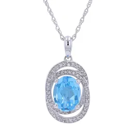14K WG Blue Topaz Pendant<p><strong>$249</p></strong>