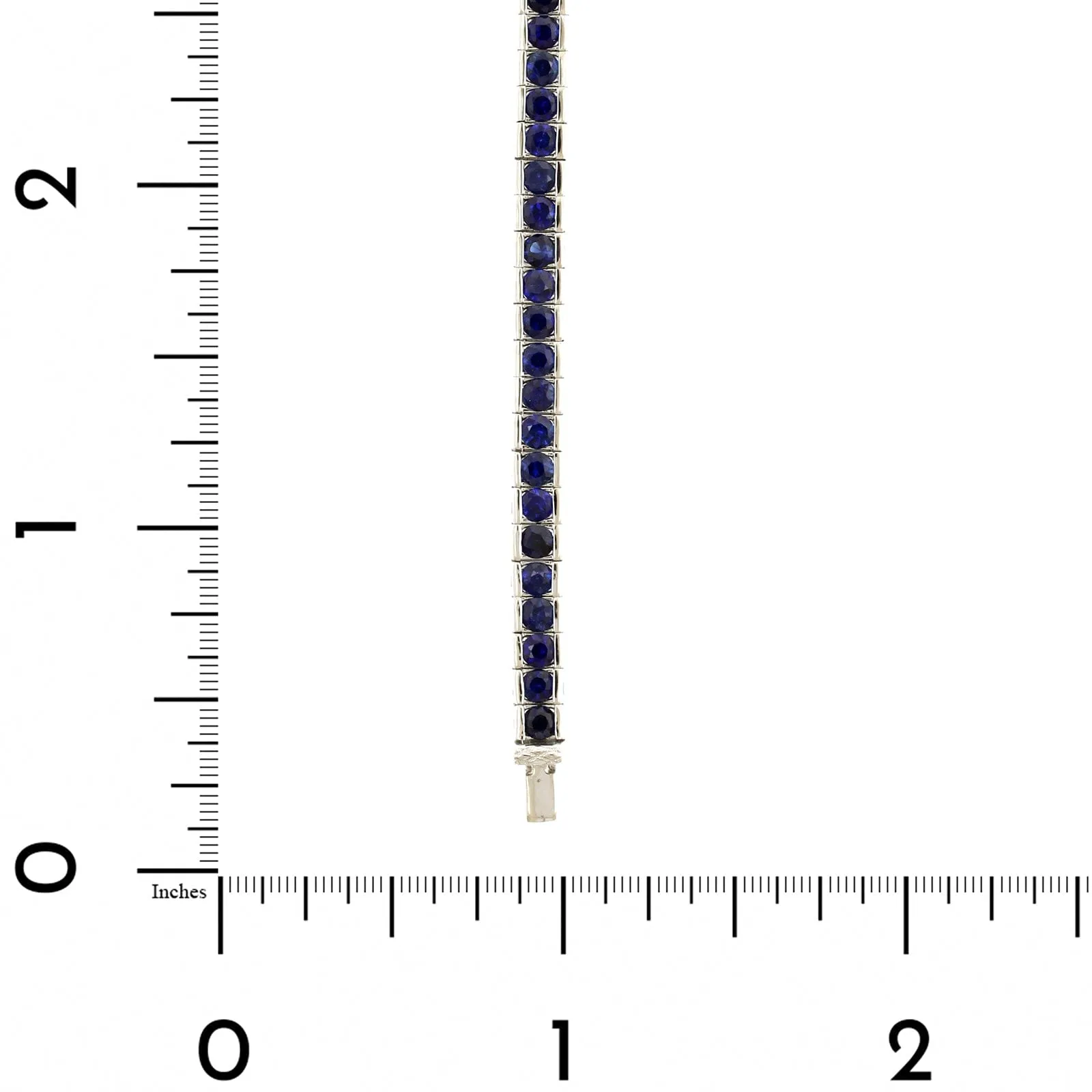 14K White Gold Blue Sapphire Tennis Bracelet