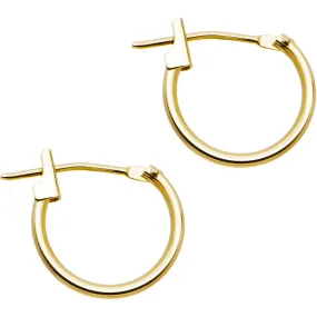 14KT Yellow Gold 1.5mm 1/2 Inch Hoop Earrings