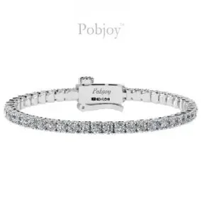 18K Gold Lab Grown Round Diamond Tennis Bracelet 4.20 Carats E/VS