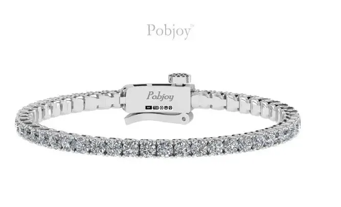 18K Gold Lab Grown Round Diamond Tennis Bracelet 4.20 Carats E/VS