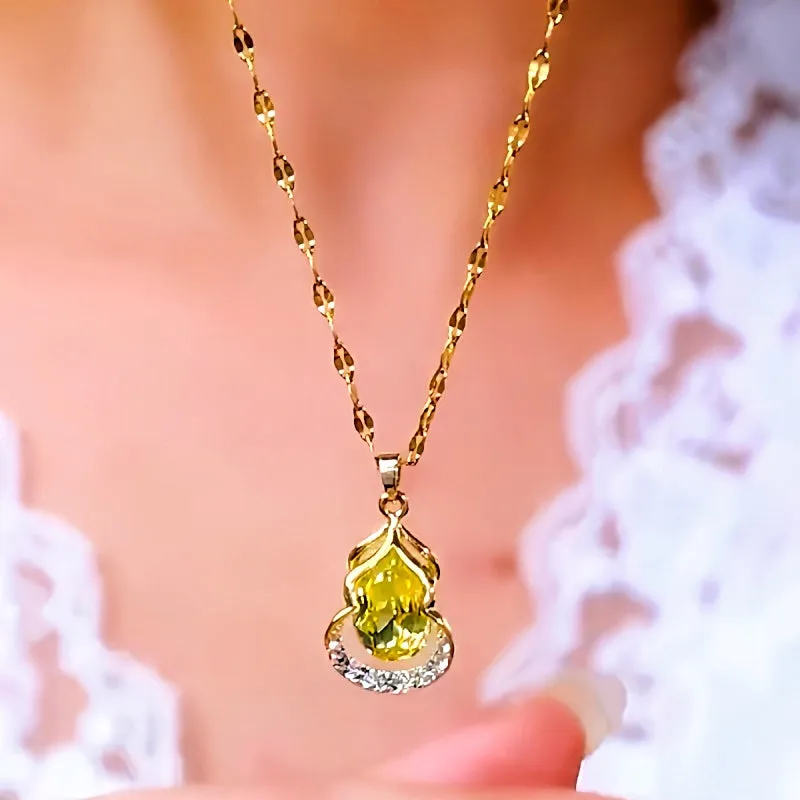 18K Gold-Plated Luxury Natural Diamond Necklaces