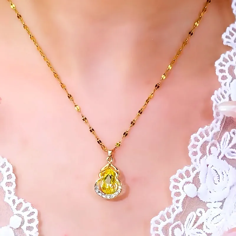 18K Gold-Plated Luxury Natural Diamond Necklaces