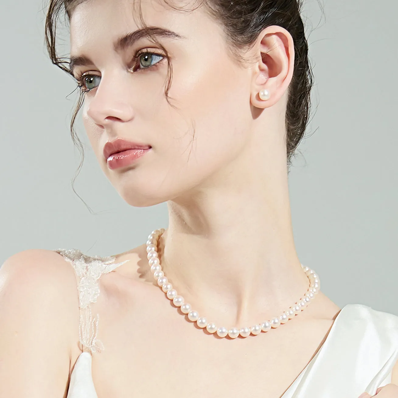 18k Gold Top Quality Aurora HANADAMA Akoya Pearl Set KS00015