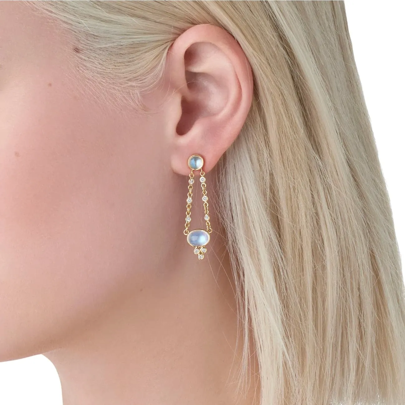 18K LONG CHAIN DROP EARRINGS
