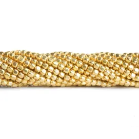 2mm 22kt Gold Plated Copper Plain Cube Beads 8 inch 78 pieces