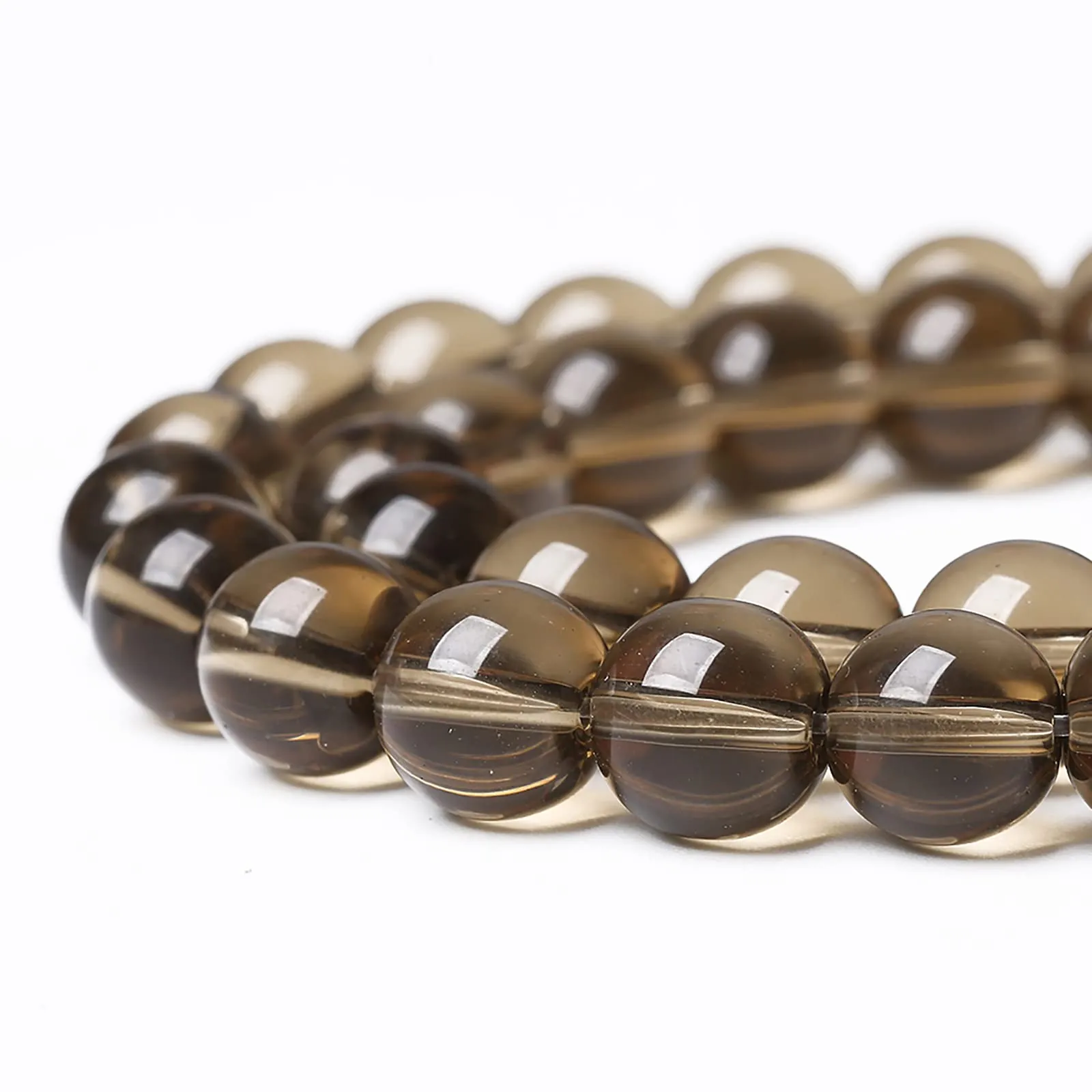 61PCS 6mm Smoky Crystal Quartz Glass Beads Natural Stone Round Loose Beads for Jewelry Making DIY Bracelet Necklace 15 Inch ,Energy Stone Healing Power (6mm, Smoky Quartz Glass)