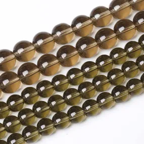 61PCS 6mm Smoky Crystal Quartz Glass Beads Natural Stone Round Loose Beads for Jewelry Making DIY Bracelet Necklace 15 Inch ,Energy Stone Healing Power (6mm, Smoky Quartz Glass)