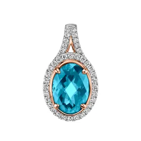 7 Carat London Blue Topaz & Diamond Pendant