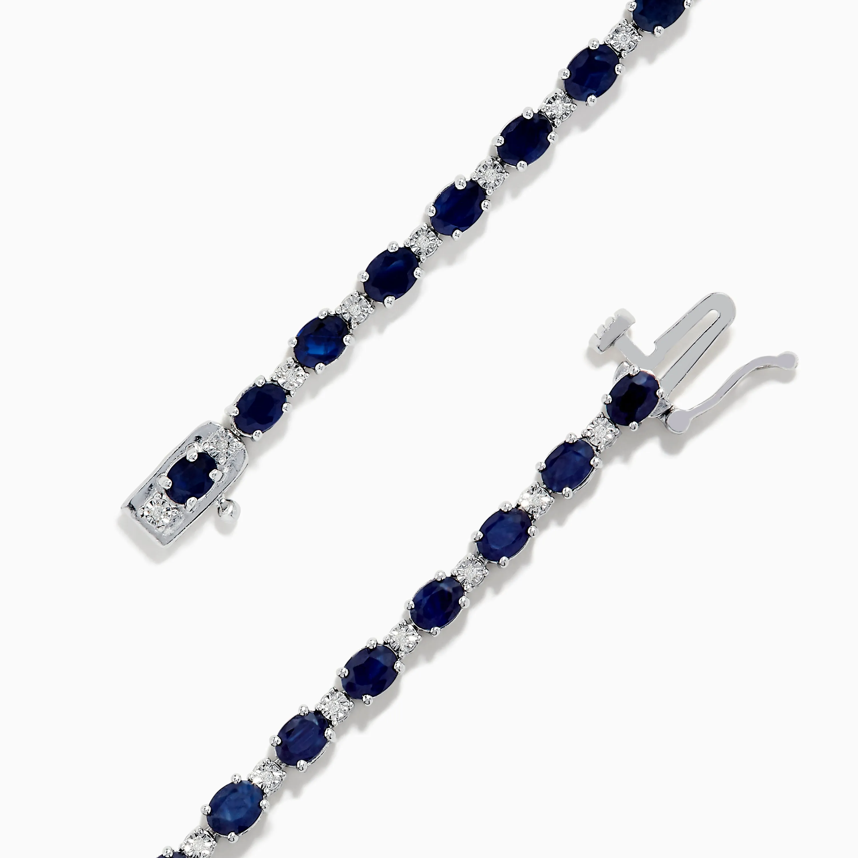 925 Sterling Silver Blue Sapphire Tennis Bracelet