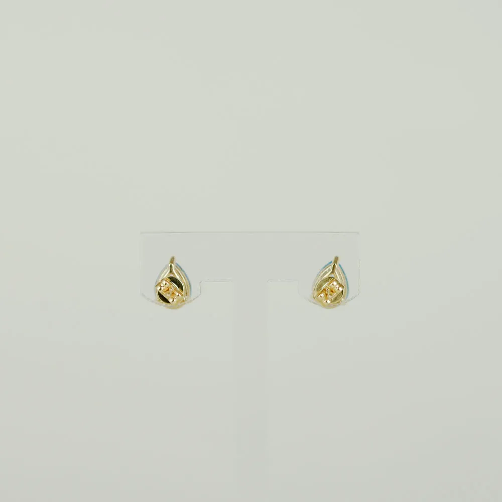 9ct Yellow Gold 1.99ct Pear Cut Blue Topaz Stud Earrings