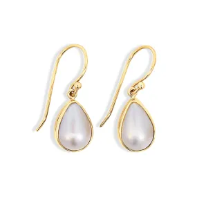 9ct Yellow Gold Mabe Pearl Teardrop Earrings