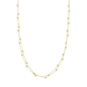 9ct Yellow Gold Strand Beaded Necklet