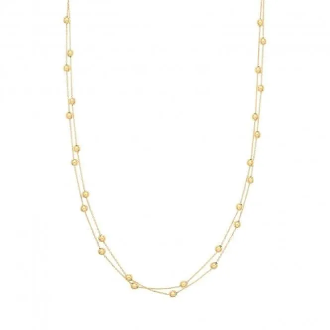 9ct Yellow Gold Strand Beaded Necklet