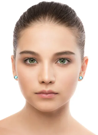 9K Yellow Gold & Blue Topaz Twist Stud Earrings