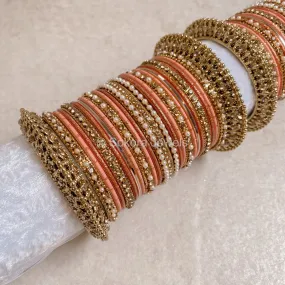 Aleena Bangle Set - Peach