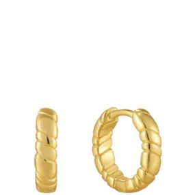 Ania Haie Smooth Operator Gold Huggie Hoop Earrings