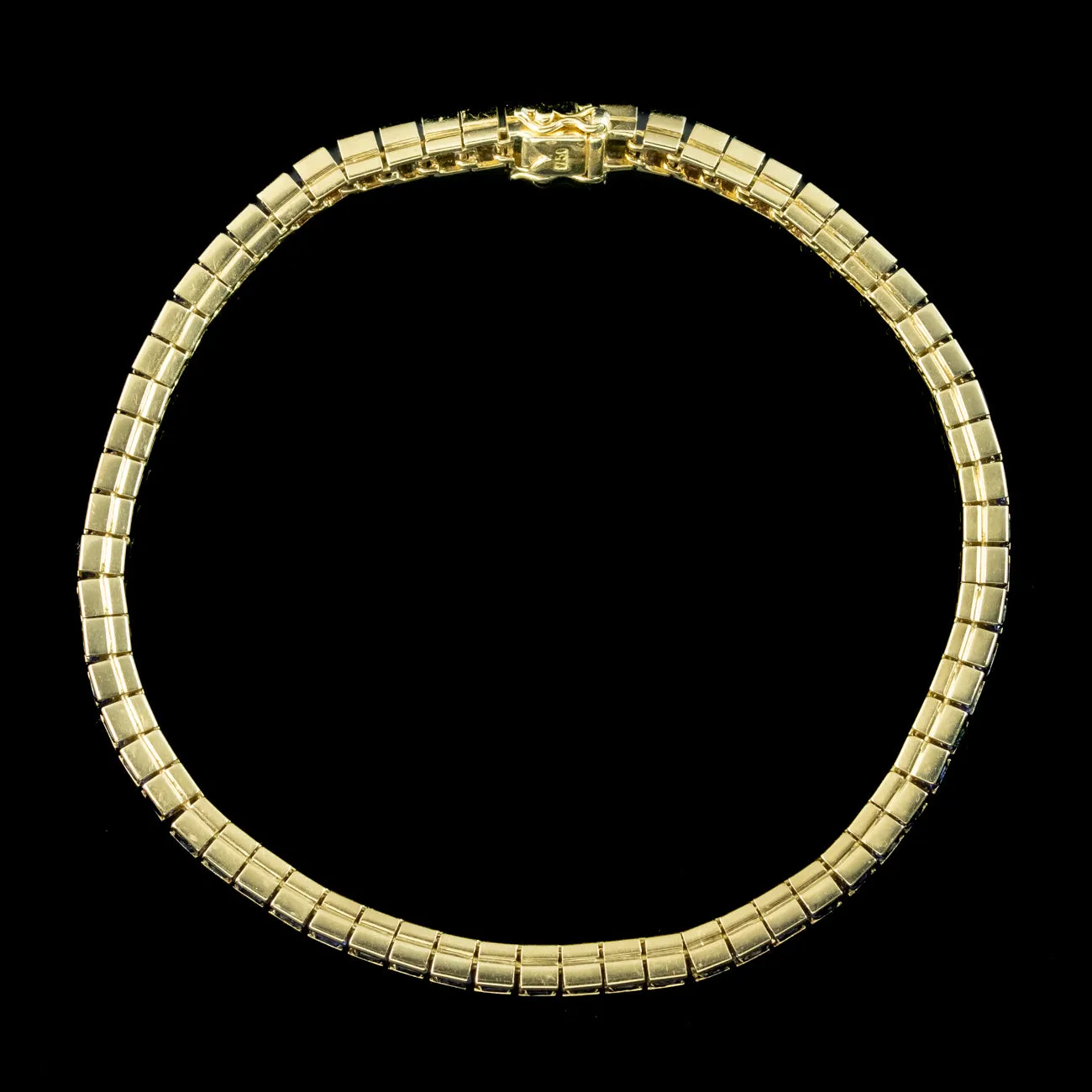 Art Deco Style Sapphire Tennis Bracelet 18ct Gold 6.5ct Total