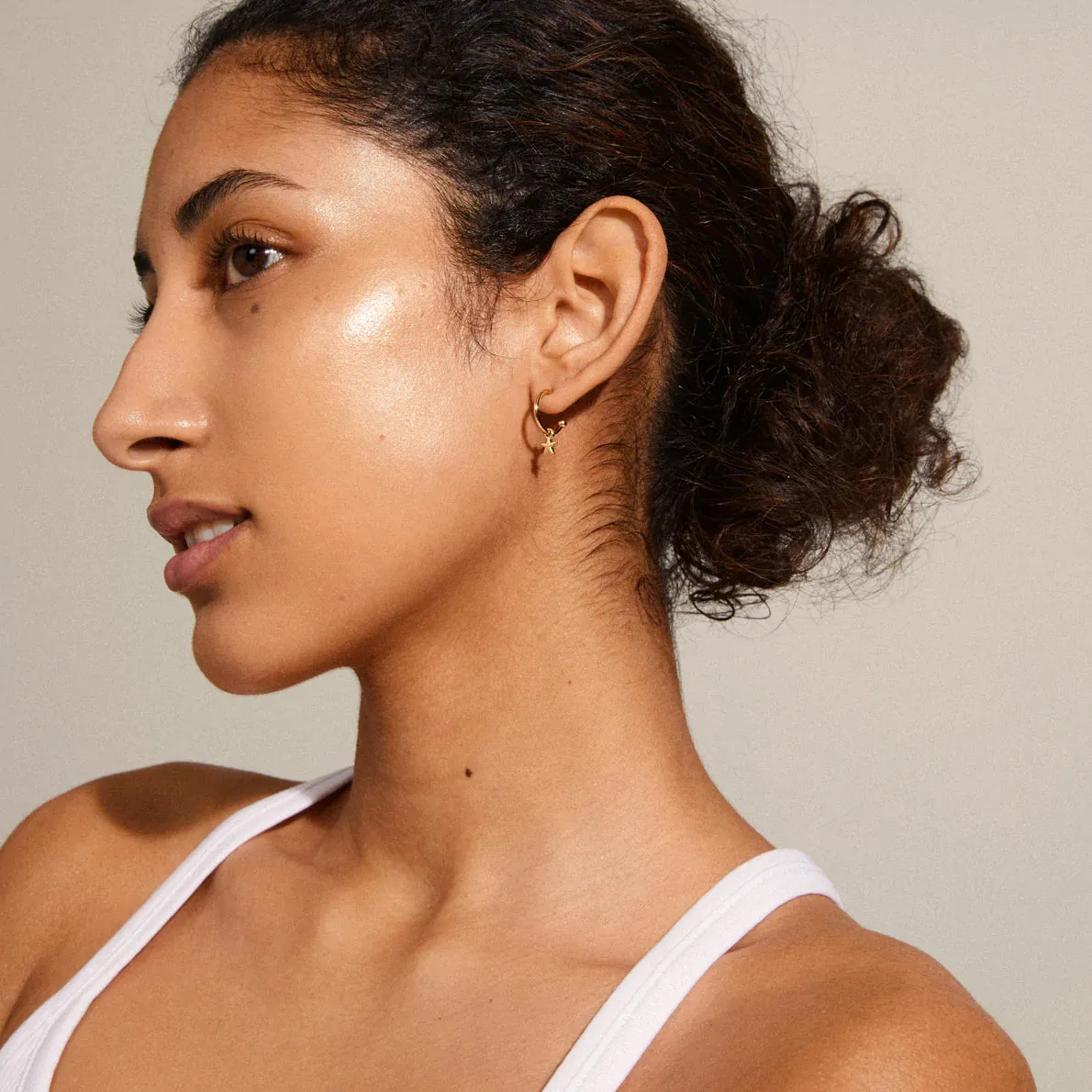Ava Star Gold Plated Hoops