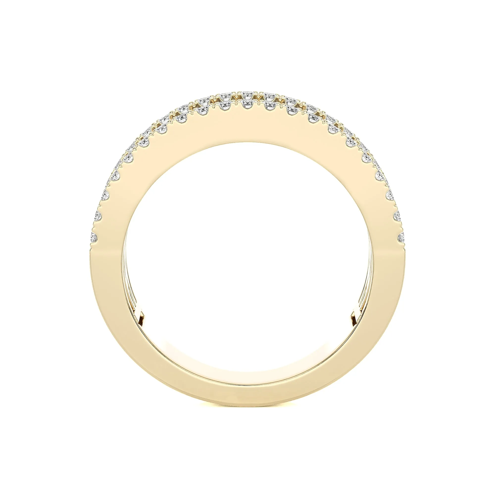Baguette & Round Cut Diamond Classic Wedding Band Ring 14K Gold