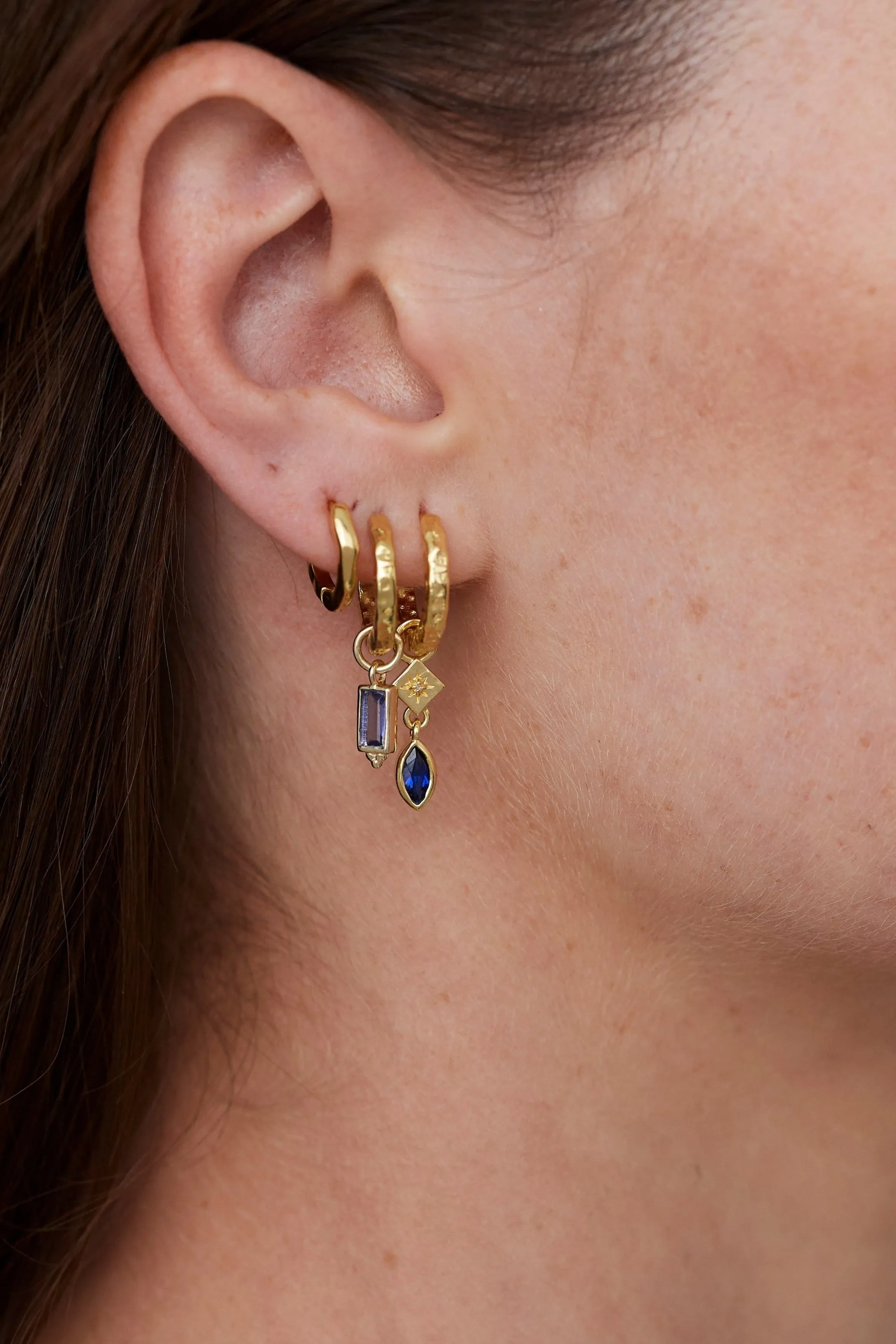 Baguette Iolite Gold Charm