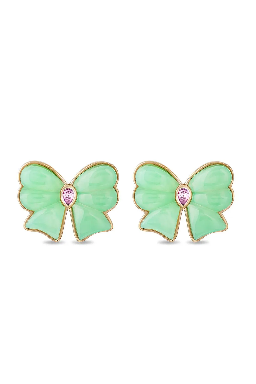 Berkeley Chrysoprase Bow Stud Earrings