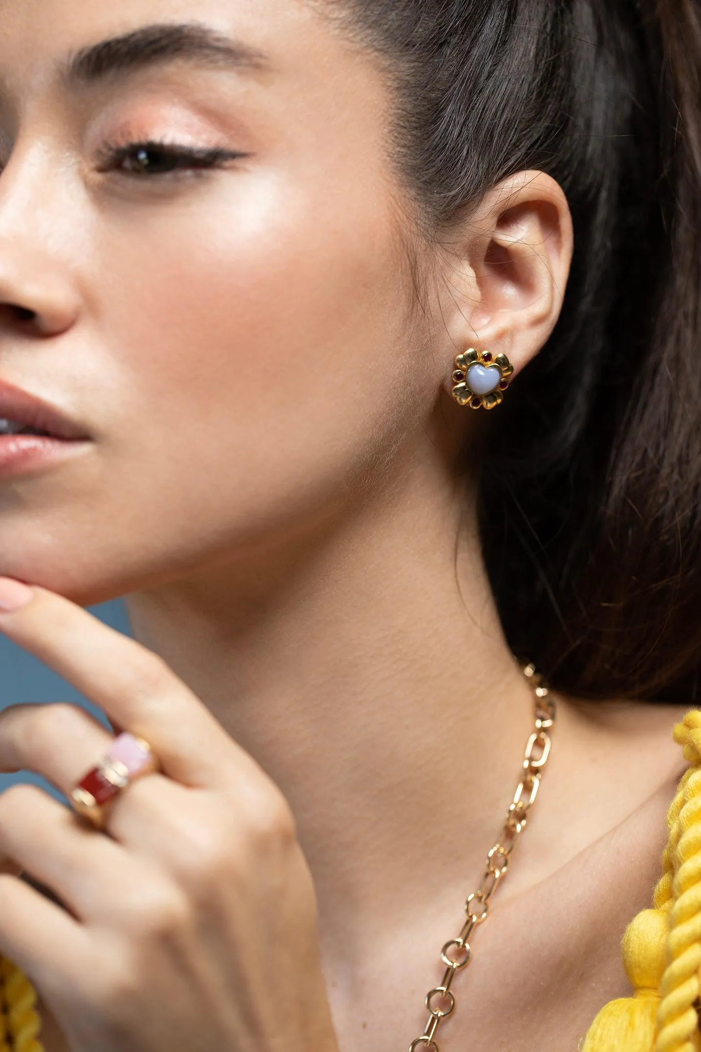 Blooming Heart Stud Earrings