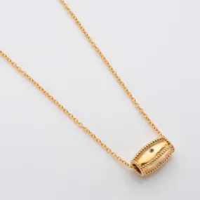 Blue Topaz Gold Barrel Pendant