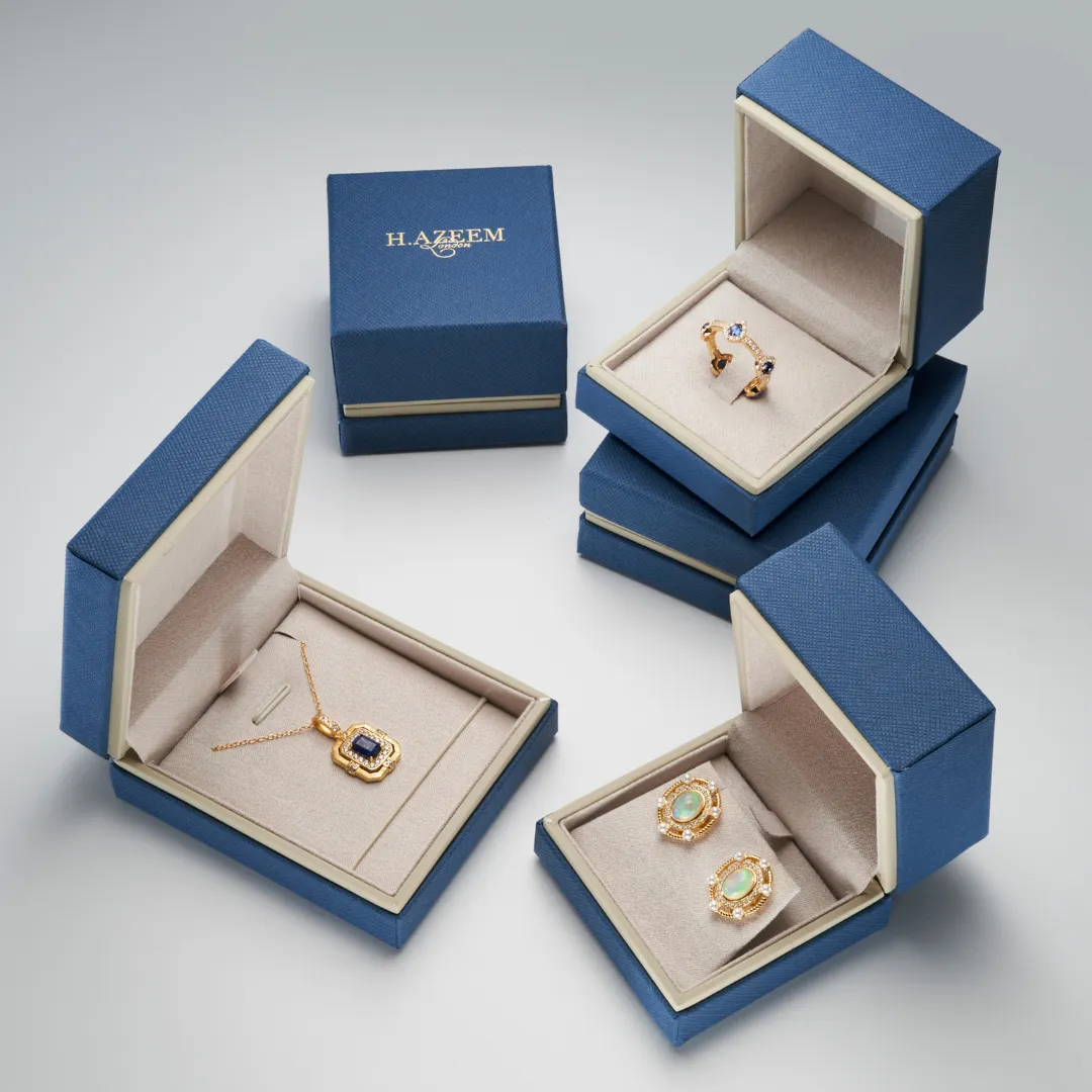Blue Topaz Gold Barrel Pendant
