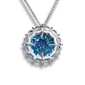 Blue Topaz Pendant in 14k White Gold