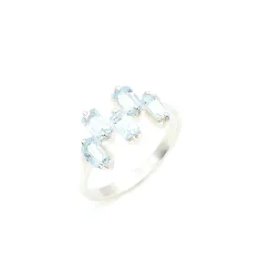 Blue Topaz Ring - Natural Blue Topaz, Blue Baguette Ring