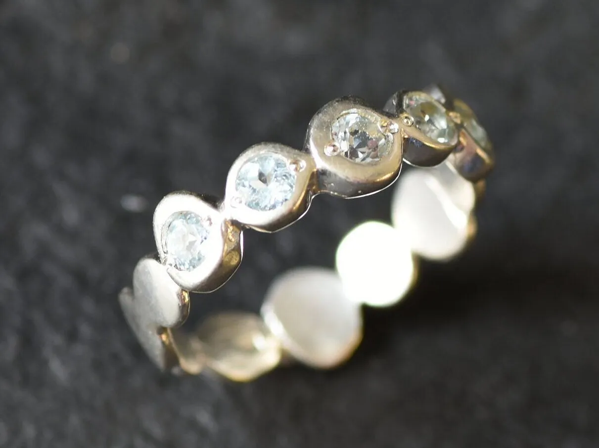 Blue Topaz Ring - Sky Blue Ring - Vintage Bubble Ring