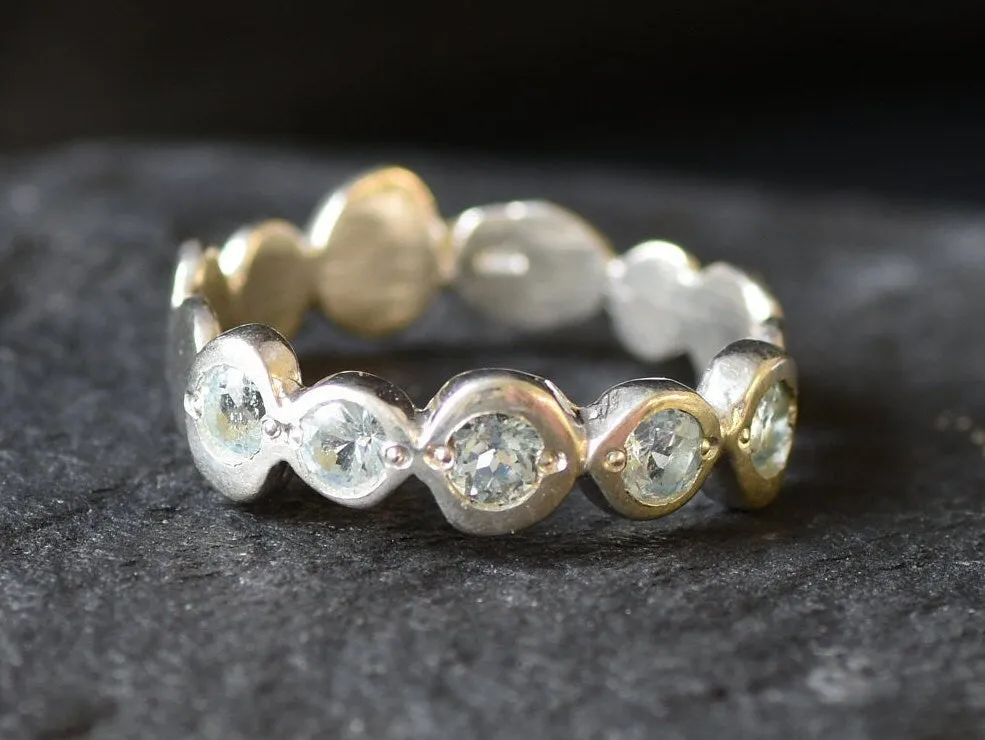 Blue Topaz Ring - Sky Blue Ring - Vintage Bubble Ring