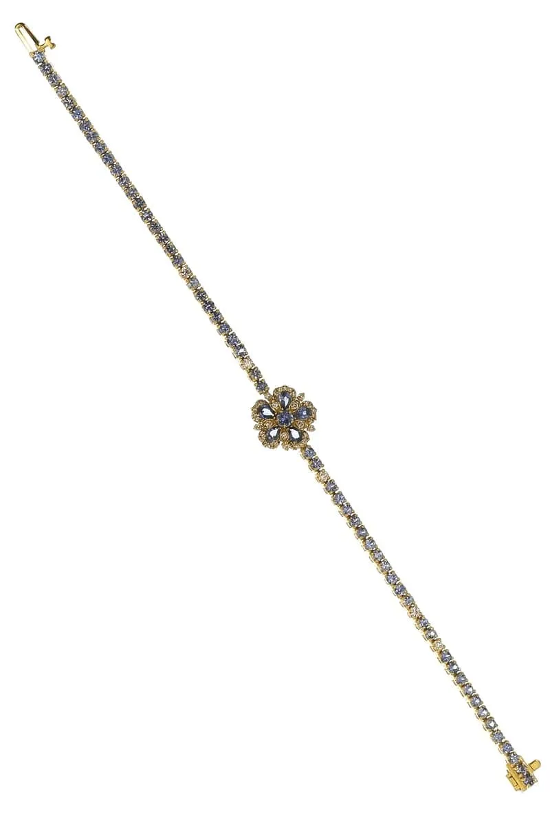 Ceylon Sapphire Flower Bracelet
